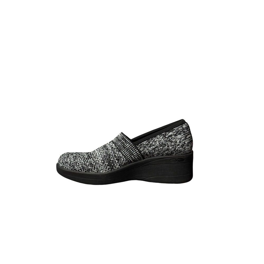 NWOT Skechers Air-Cooled Memory Foam Marled Knit Wedge Slip On 158410 BKW W7